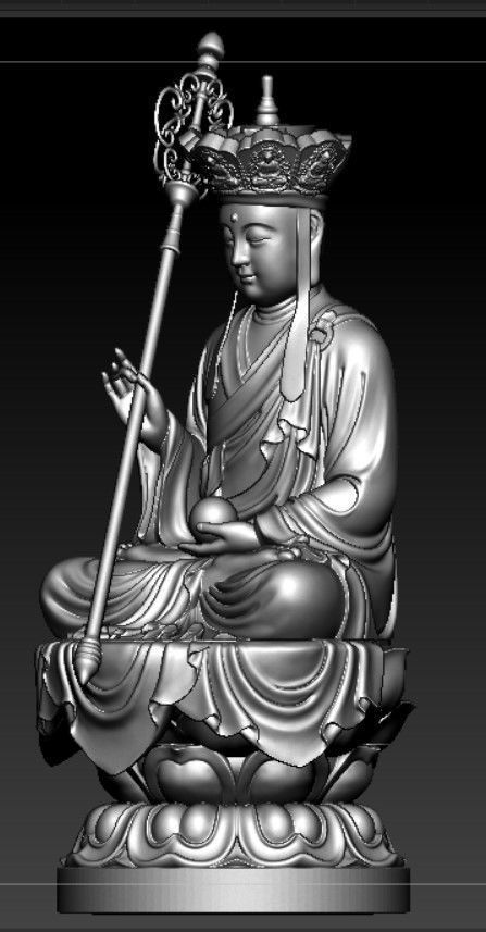 Western Three Saint Buddhas 3D print model_13