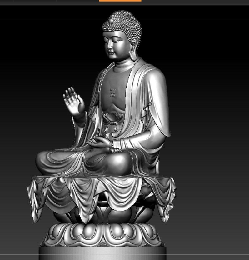 Western Three Saint Buddhas 3D print model_4