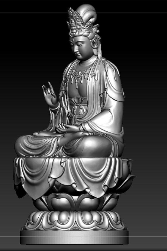 Western Three Saint Buddhas 3D print model_10