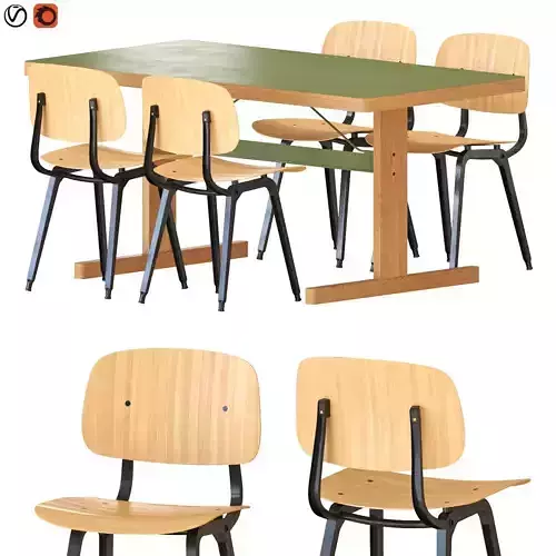 HAY PASSERELLE DINING TABLE And REVOLT CHAIR