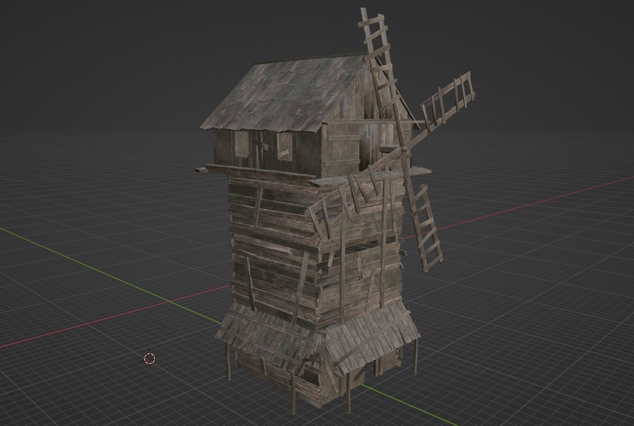 Wooden Planks Kit Low-poly 3D model_12