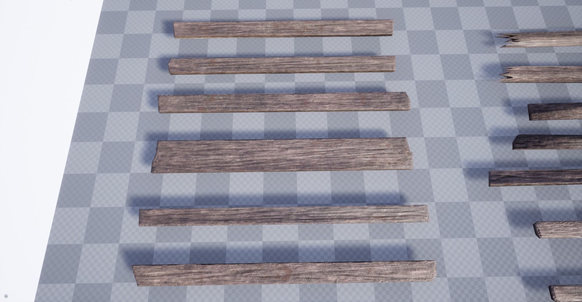 Wooden Planks Kit Low-poly 3D model_6