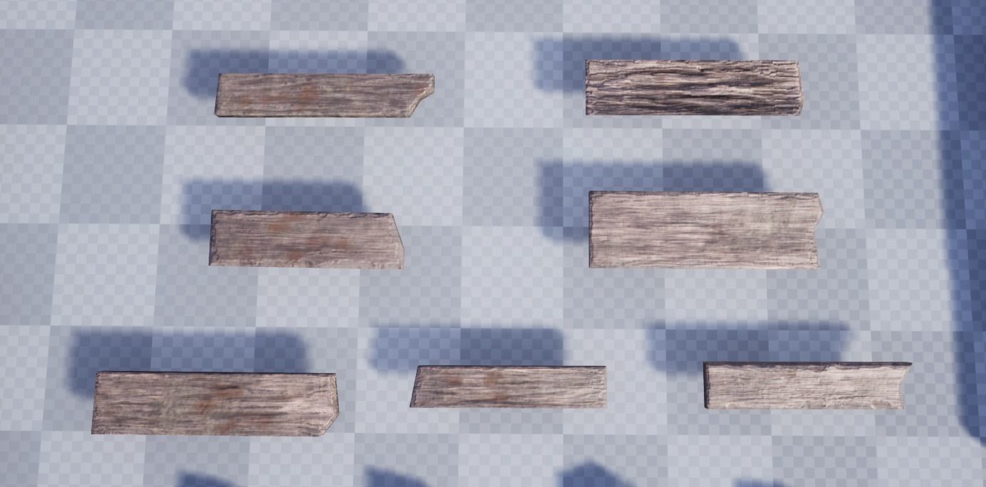 Wooden Planks Kit Low-poly 3D model_8