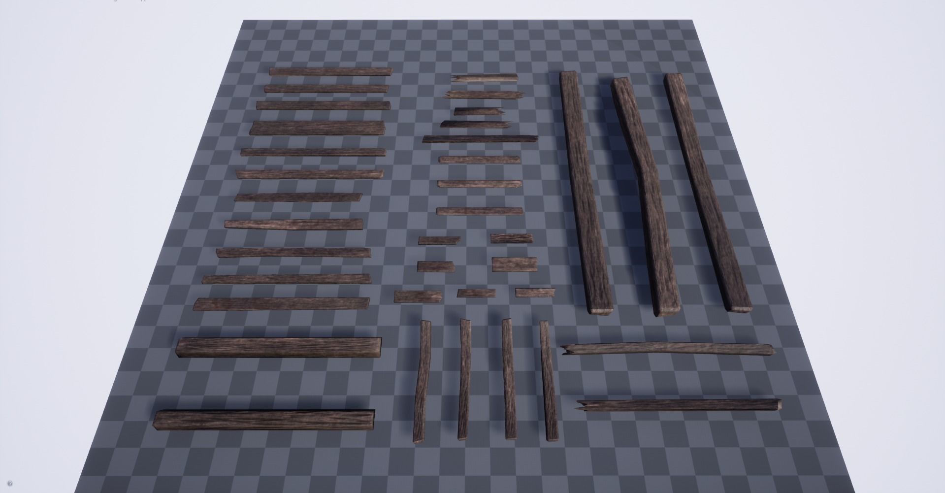 Wooden Planks Kit Low-poly 3D model_4