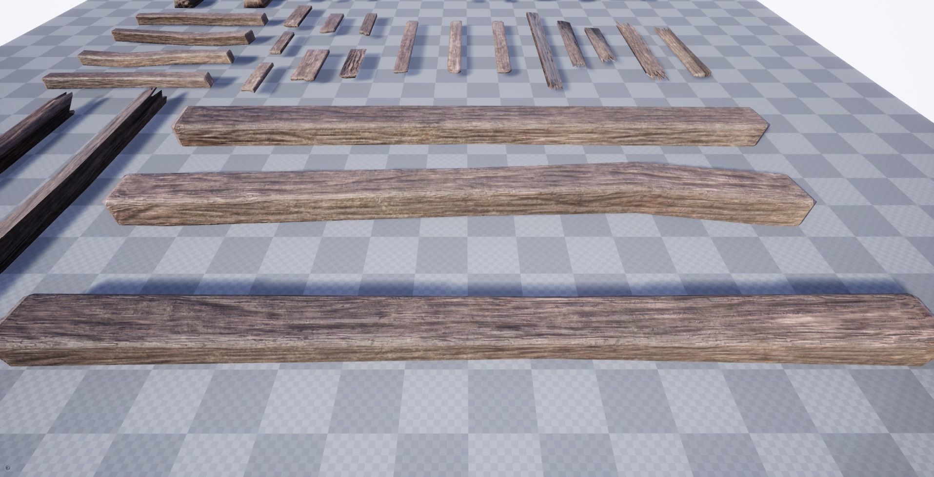 Wooden Planks Kit Low-poly 3D model_10