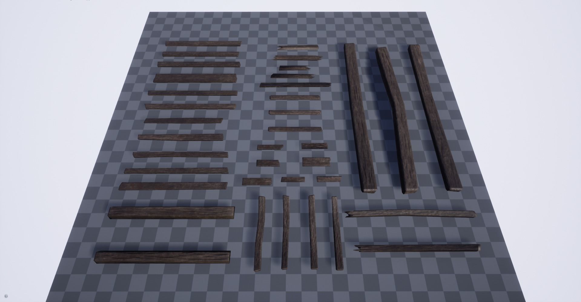 Wooden Planks Kit Low-poly 3D model_5