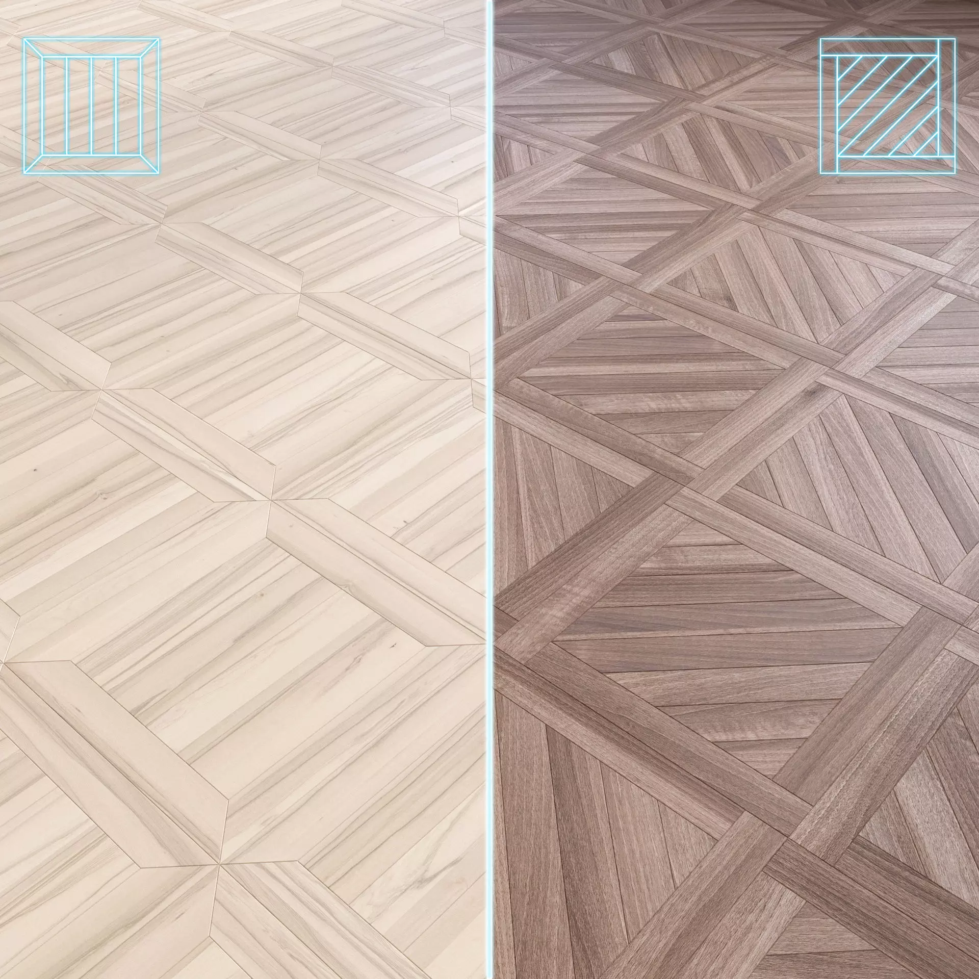 Parquet - Laminate - Wooden floor 2 in 1 Low-poly 3D model_0