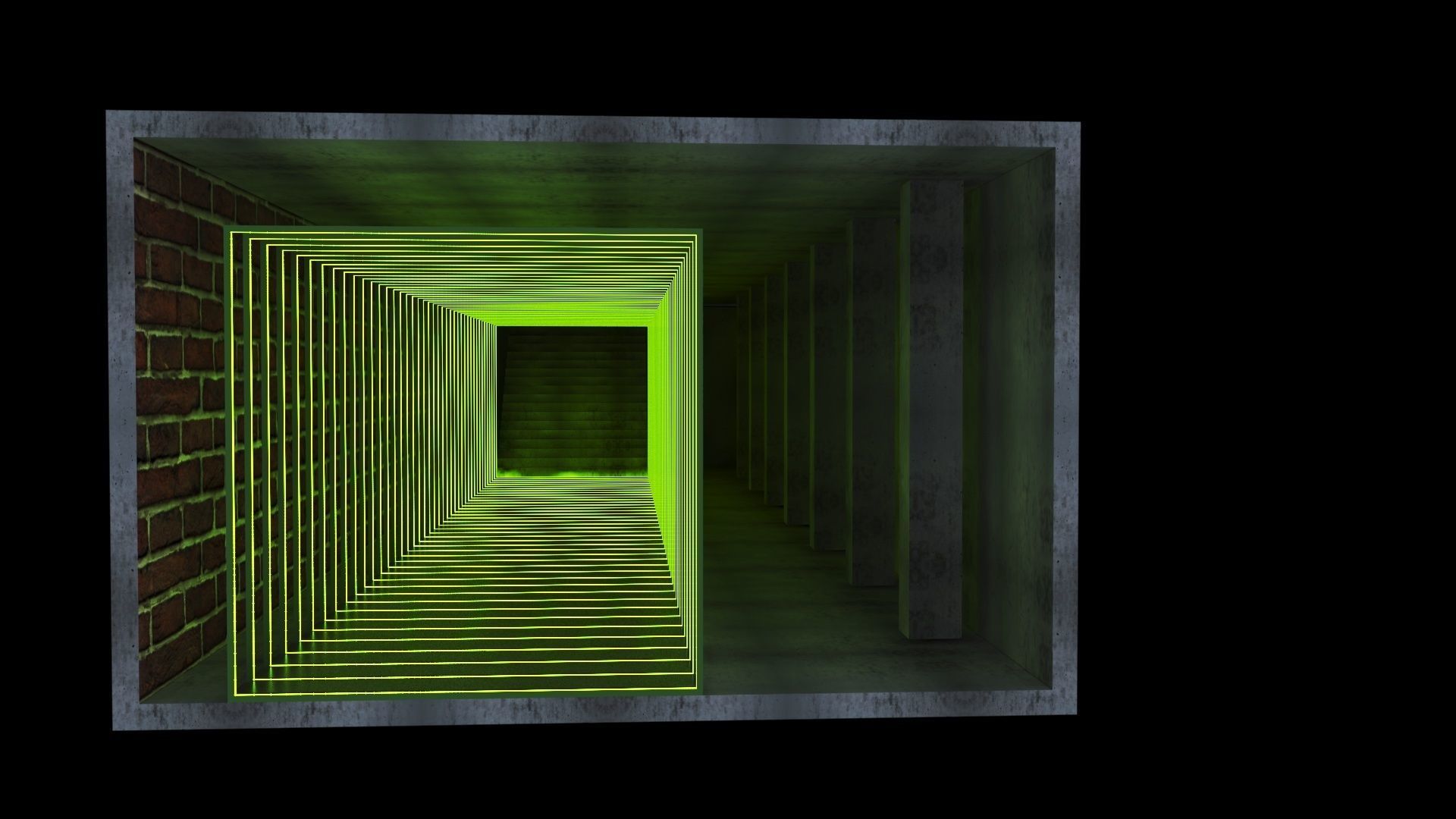 Green Spiatal Tunnel 3D model_1