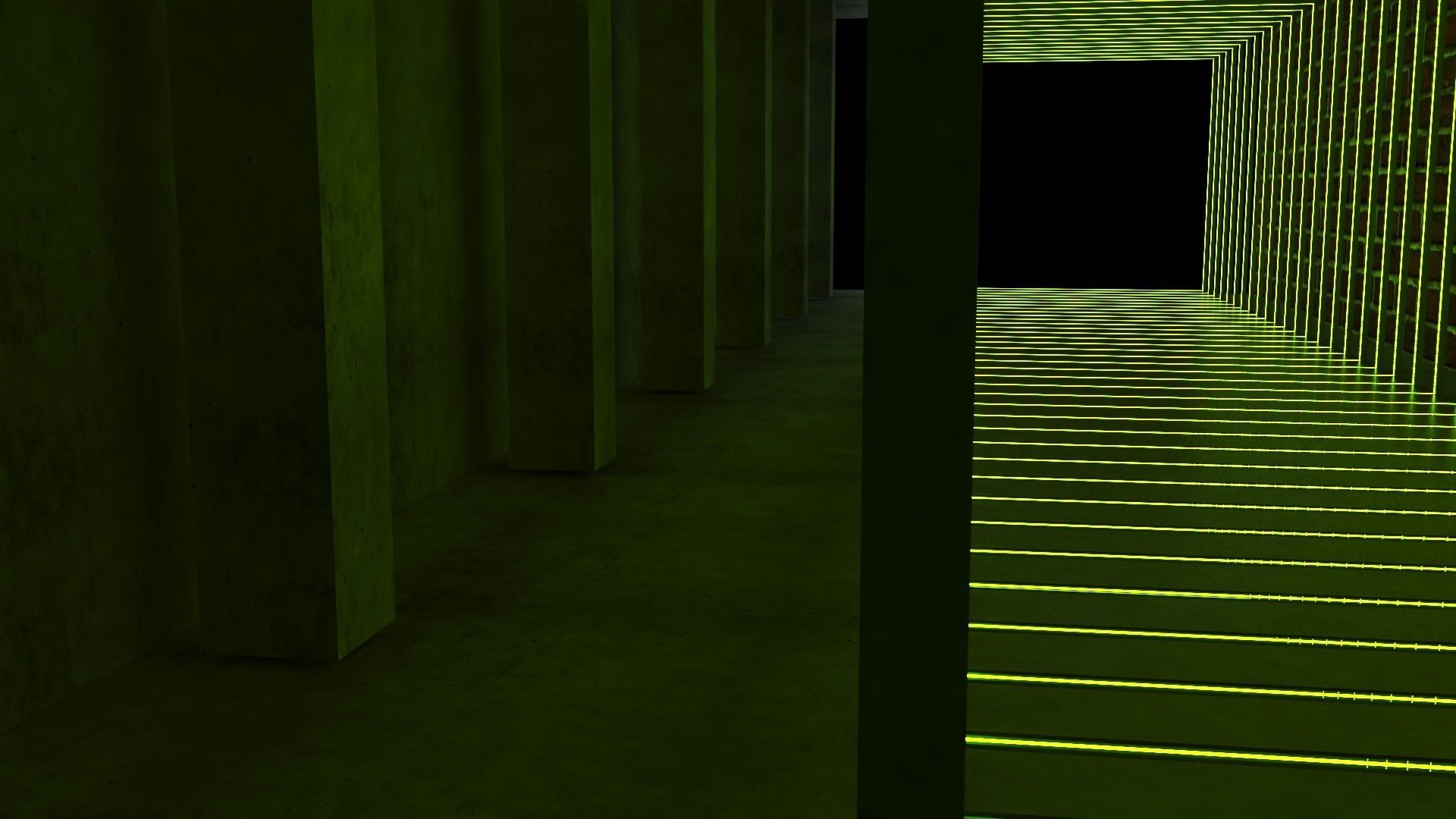 Green Spiatal Tunnel 3D model_7