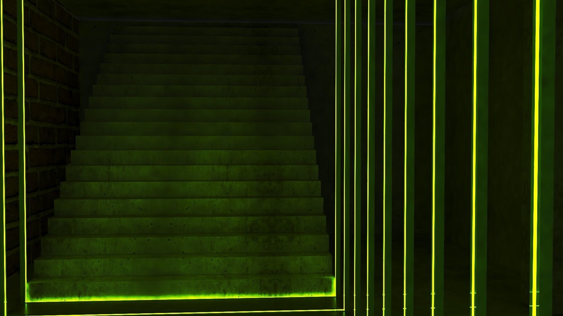 Green Spiatal Tunnel 3D model_2