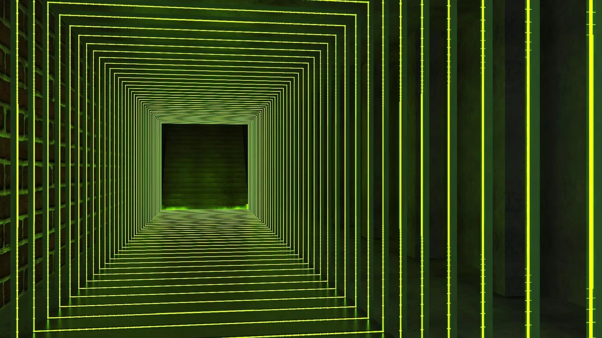 Green Spiatal Tunnel 3D model_0