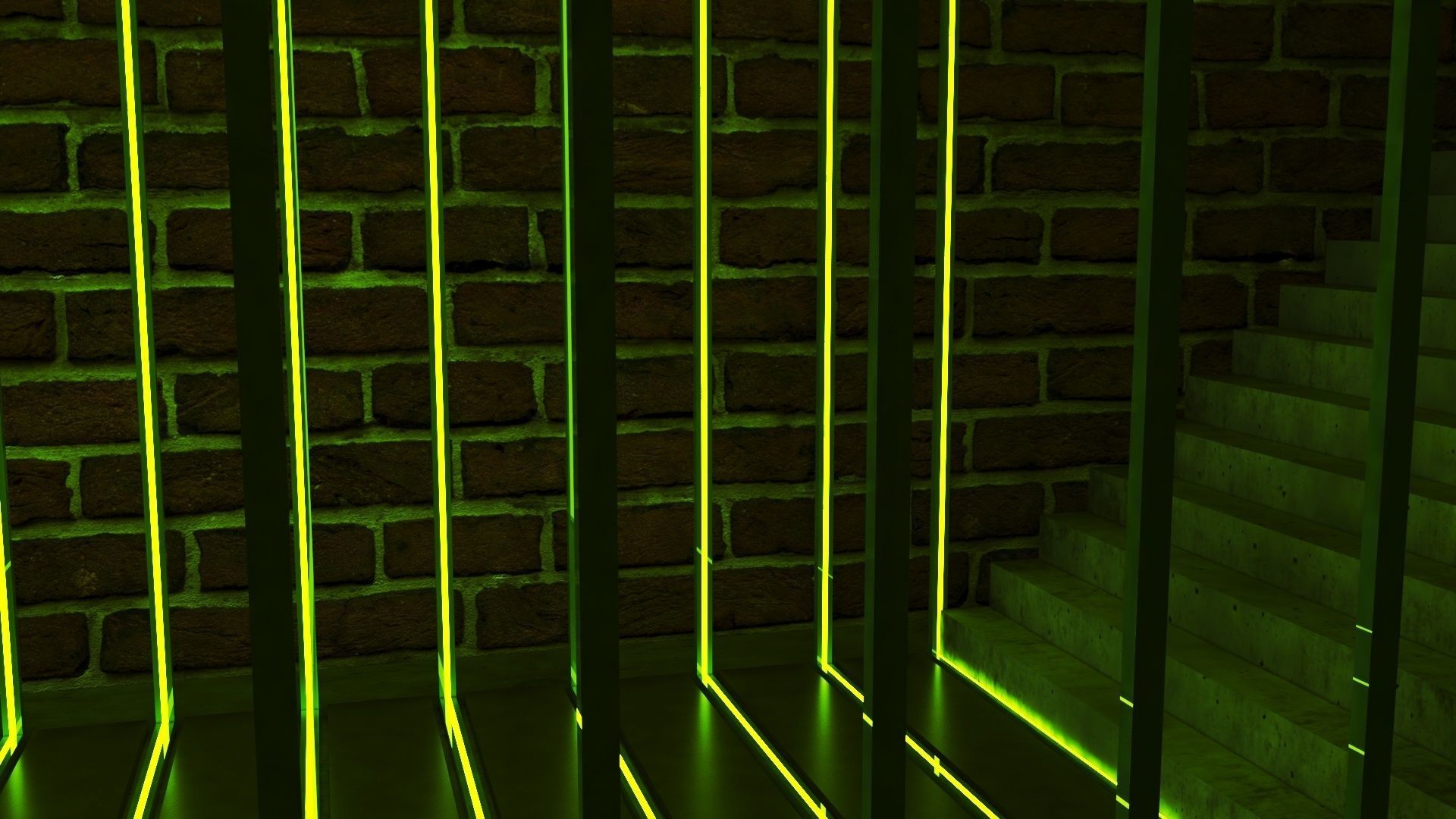 Green Spiatal Tunnel 3D model_3