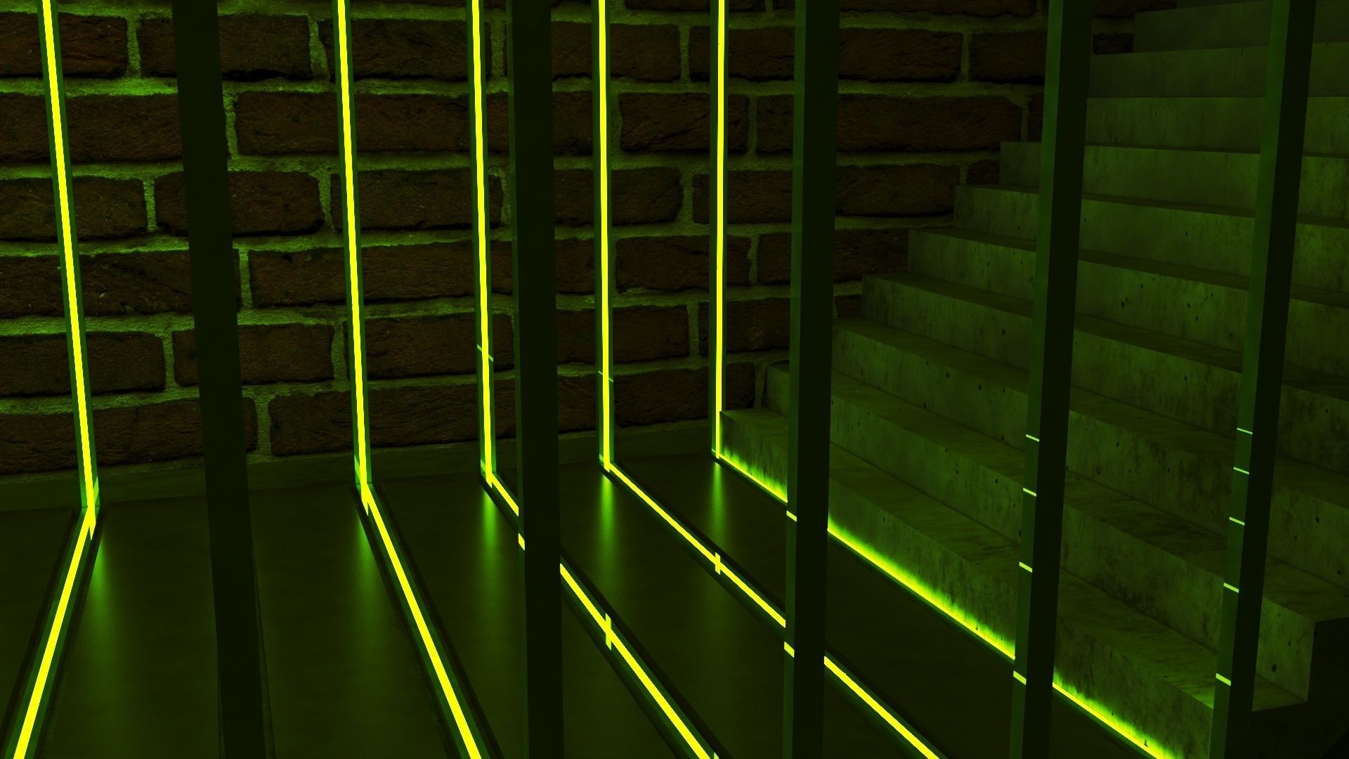 Green Spiatal Tunnel 3D model_6