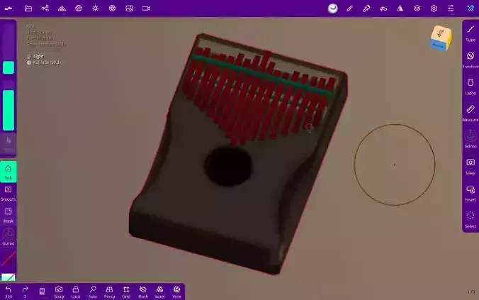 Kalimba computer screen showing musical instrument