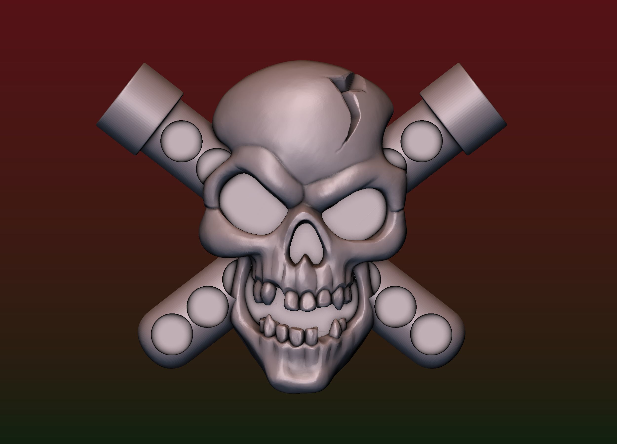Skull Biohazard Relief 3D print model_14