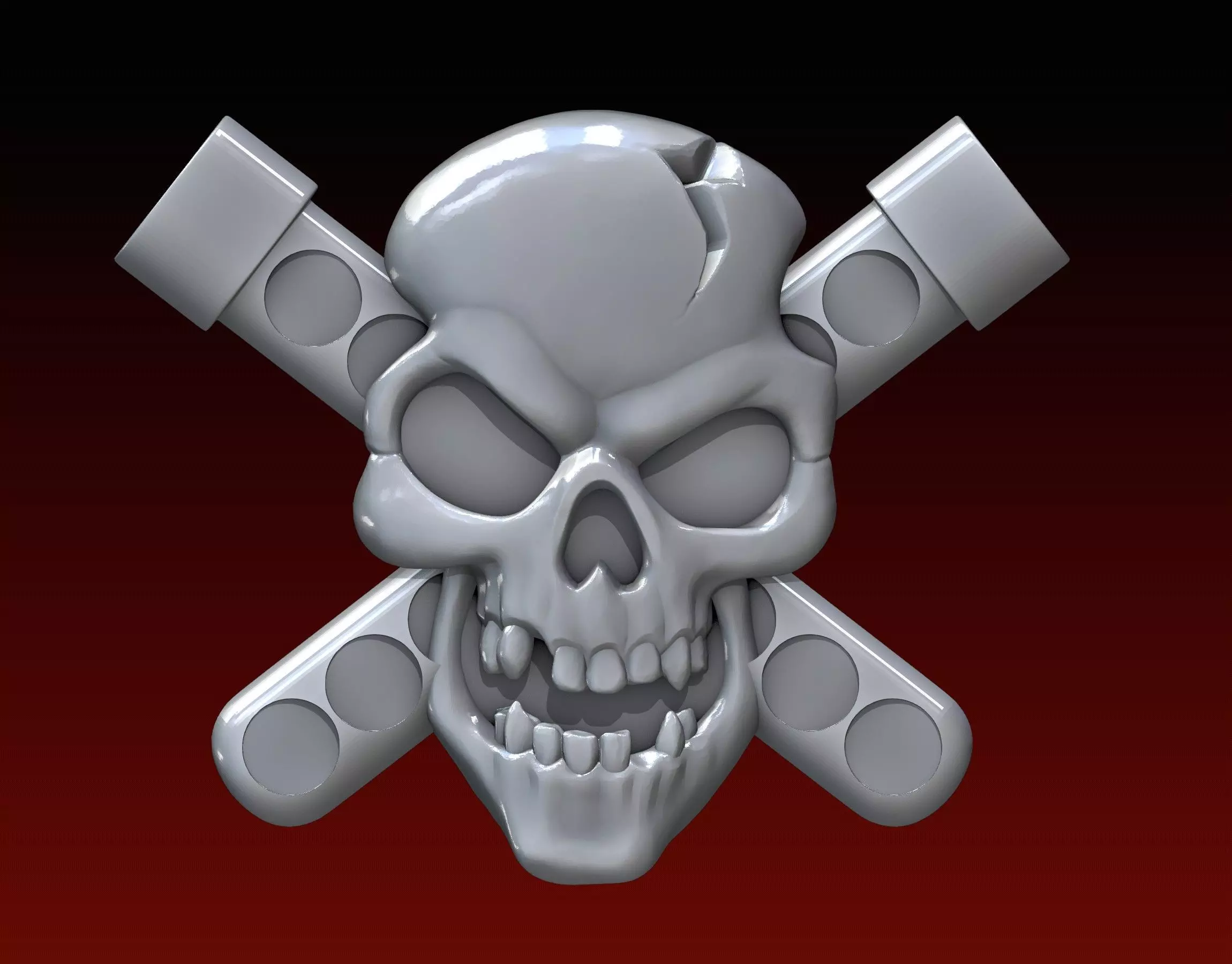 Skull Biohazard Relief 3D print model_0
