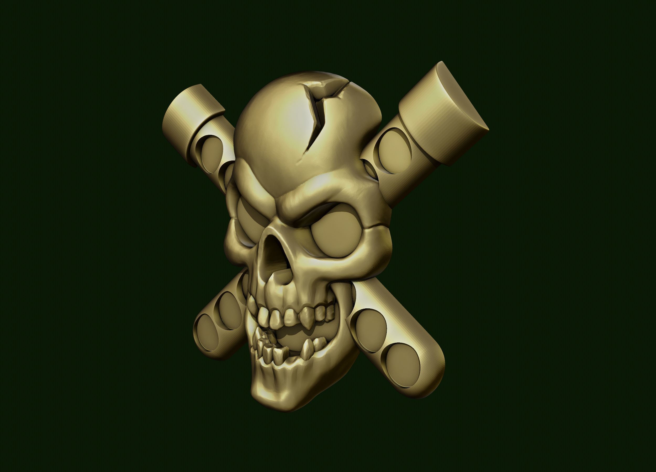 Skull Biohazard Relief 3D print model_9