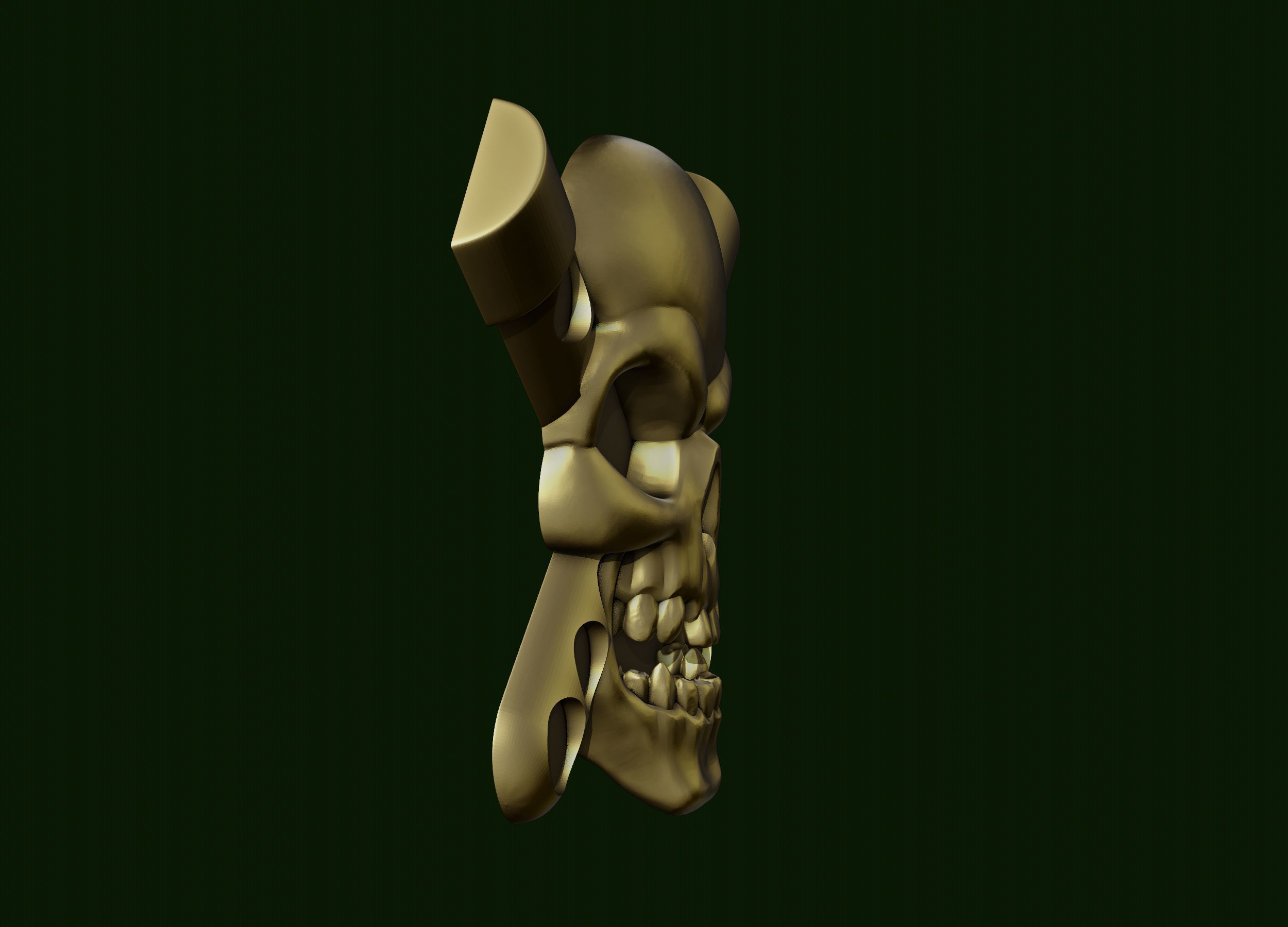 Skull Biohazard Relief 3D print model_3