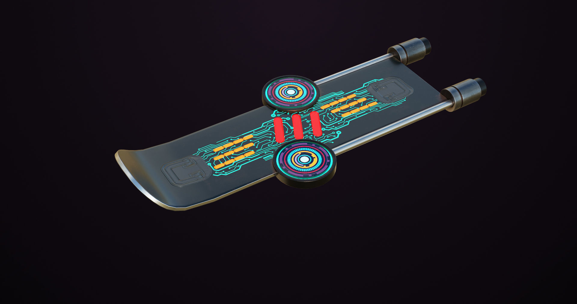 Sci Fi Hoverboard 9 All PBR Unity UE Textures Included Low-poly 3D model_4