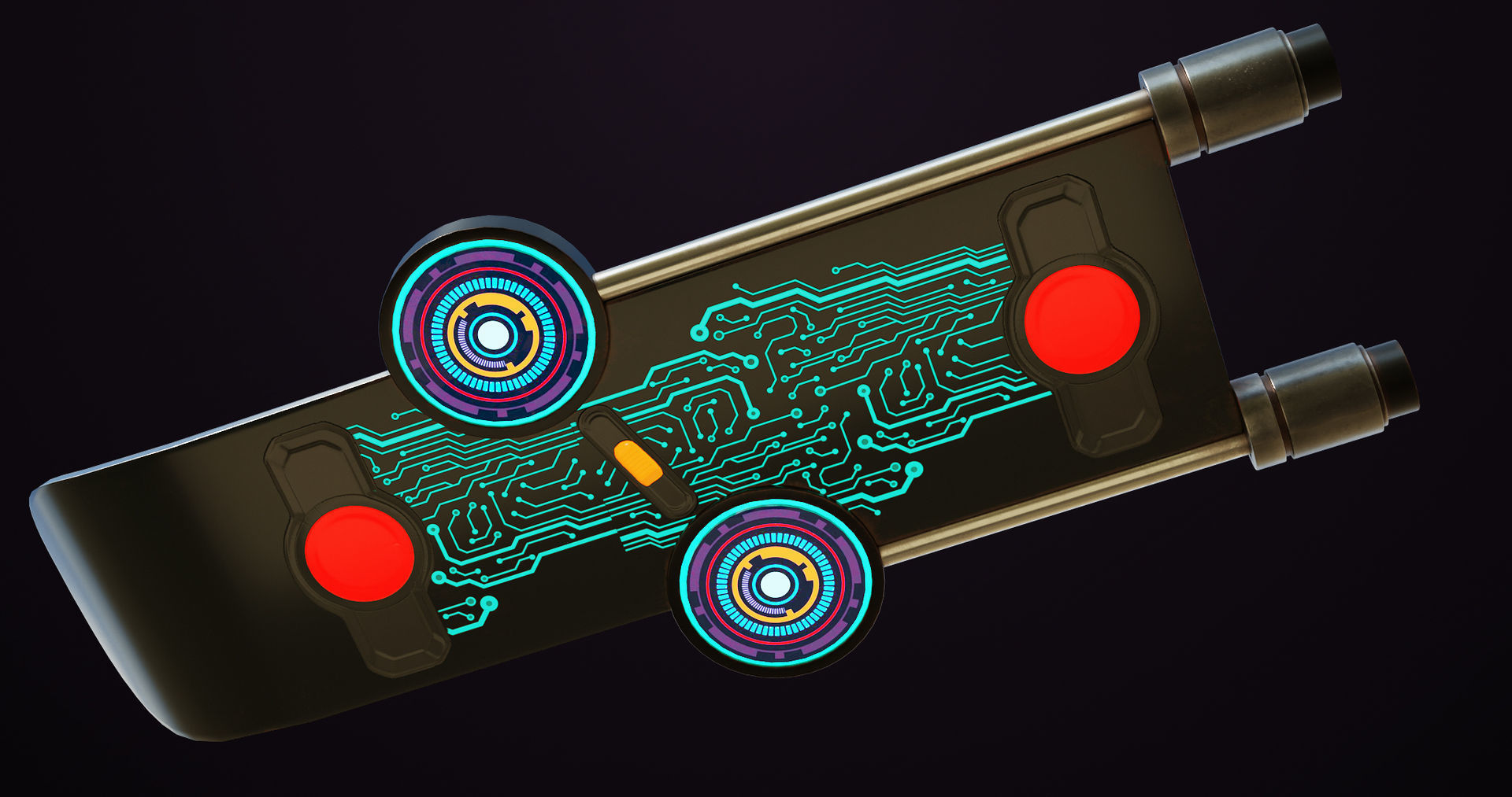 Sci Fi Hoverboard 9 All PBR Unity UE Textures Included Low-poly 3D model_6