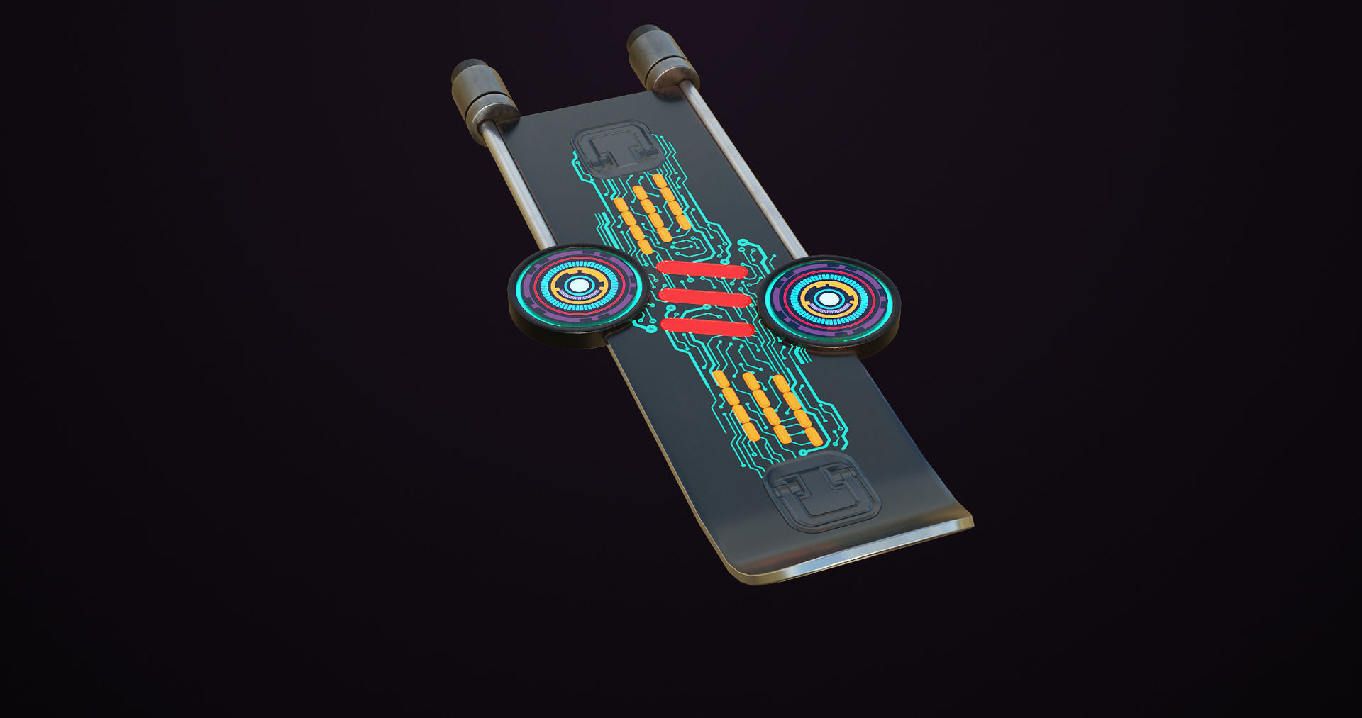 Sci Fi Hoverboard 9 All PBR Unity UE Textures Included Low-poly 3D model_5