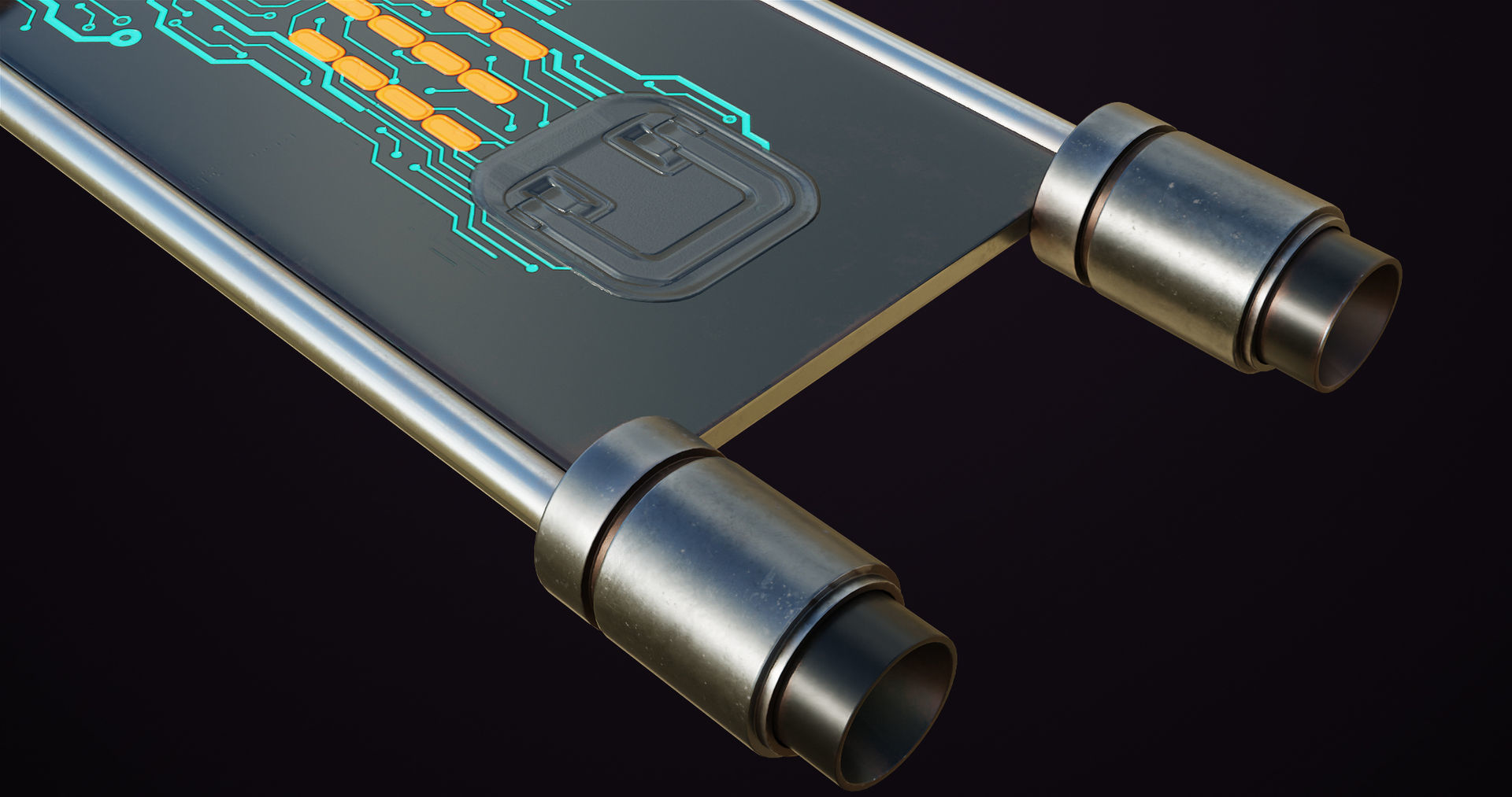 Sci Fi Hoverboard 9 All PBR Unity UE Textures Included Low-poly 3D model_12