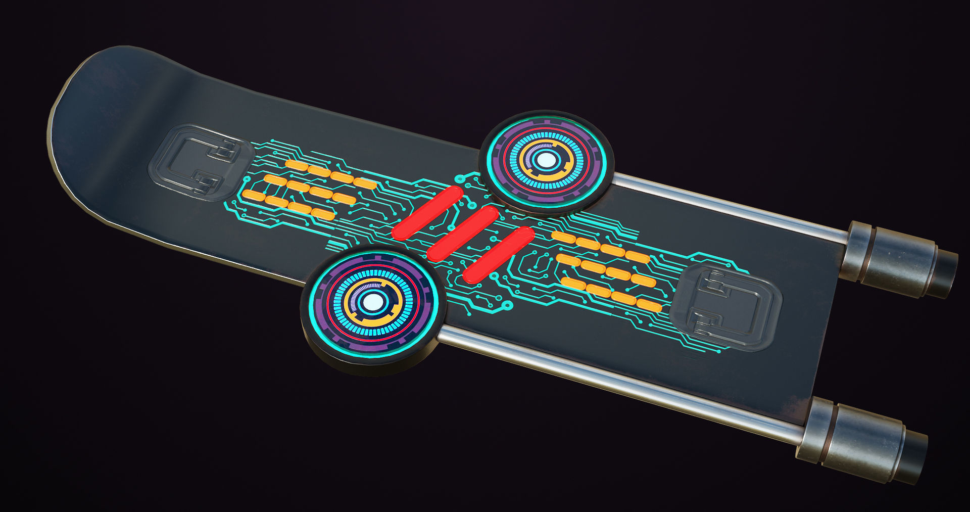 Sci Fi Hoverboard 9 All PBR Unity UE Textures Included Low-poly 3D model_3