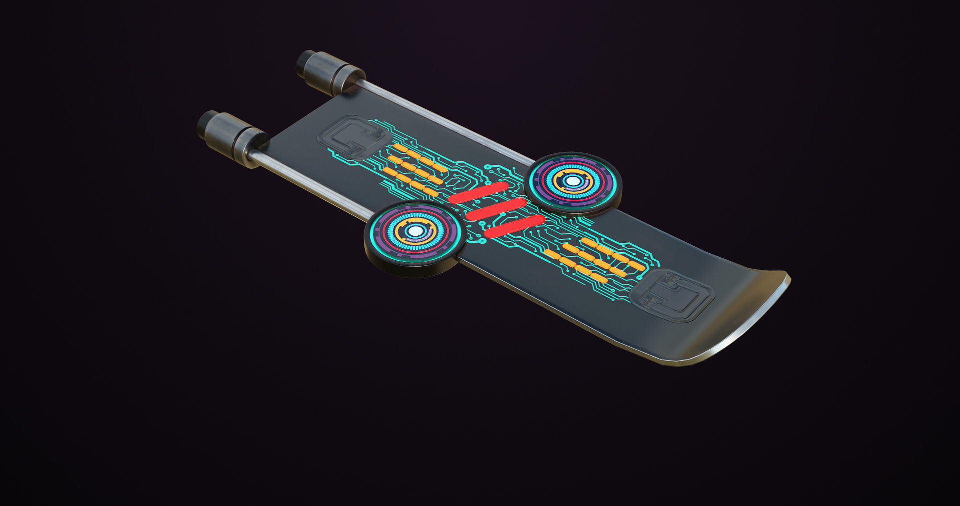 Sci Fi Hoverboard 9 All PBR Unity UE Textures Included Low-poly 3D model_8