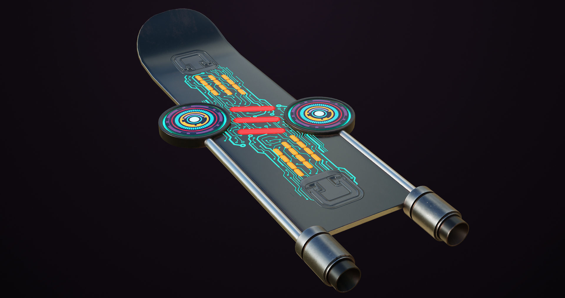 Sci Fi Hoverboard 9 All PBR Unity UE Textures Included Low-poly 3D model_10