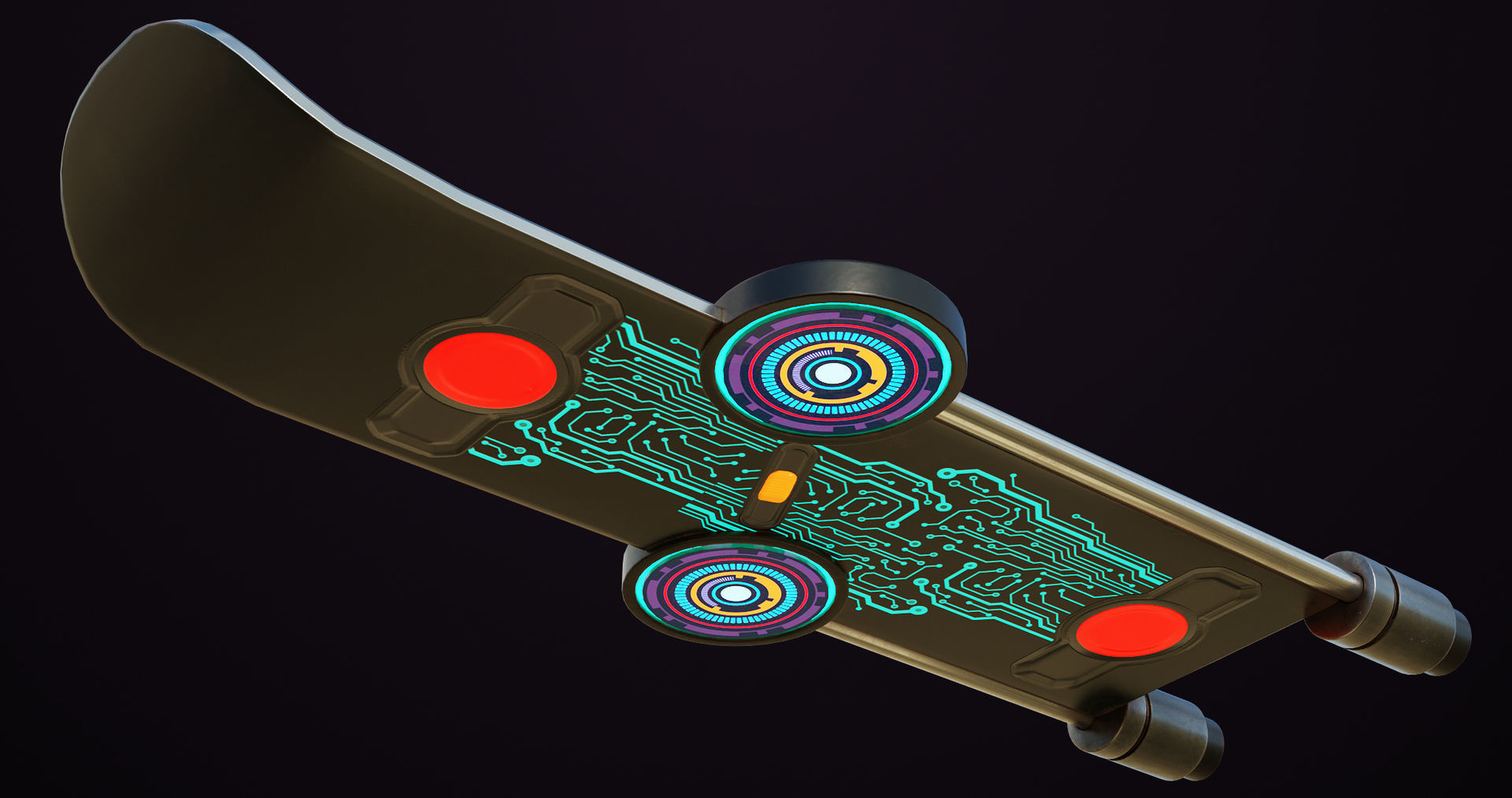 Sci Fi Hoverboard 9 All PBR Unity UE Textures Included Low-poly 3D model_7