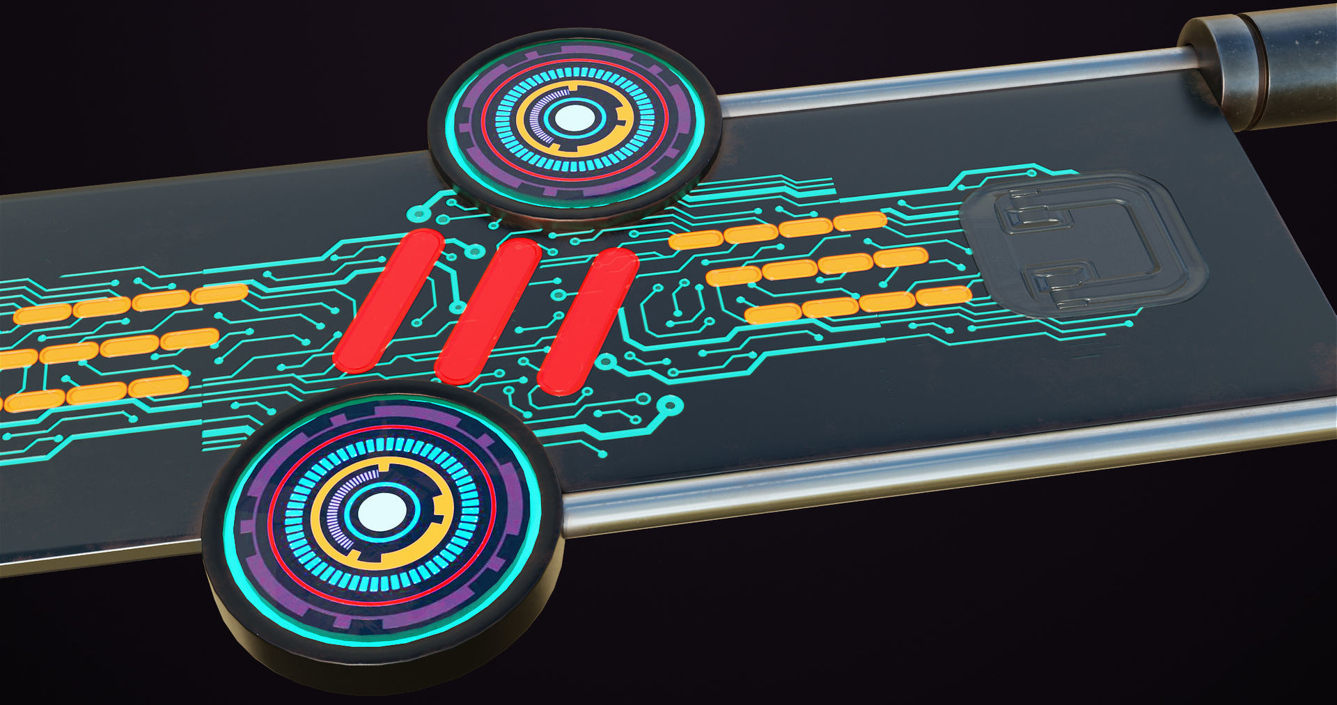 Sci Fi Hoverboard 9 All PBR Unity UE Textures Included Low-poly 3D model_11