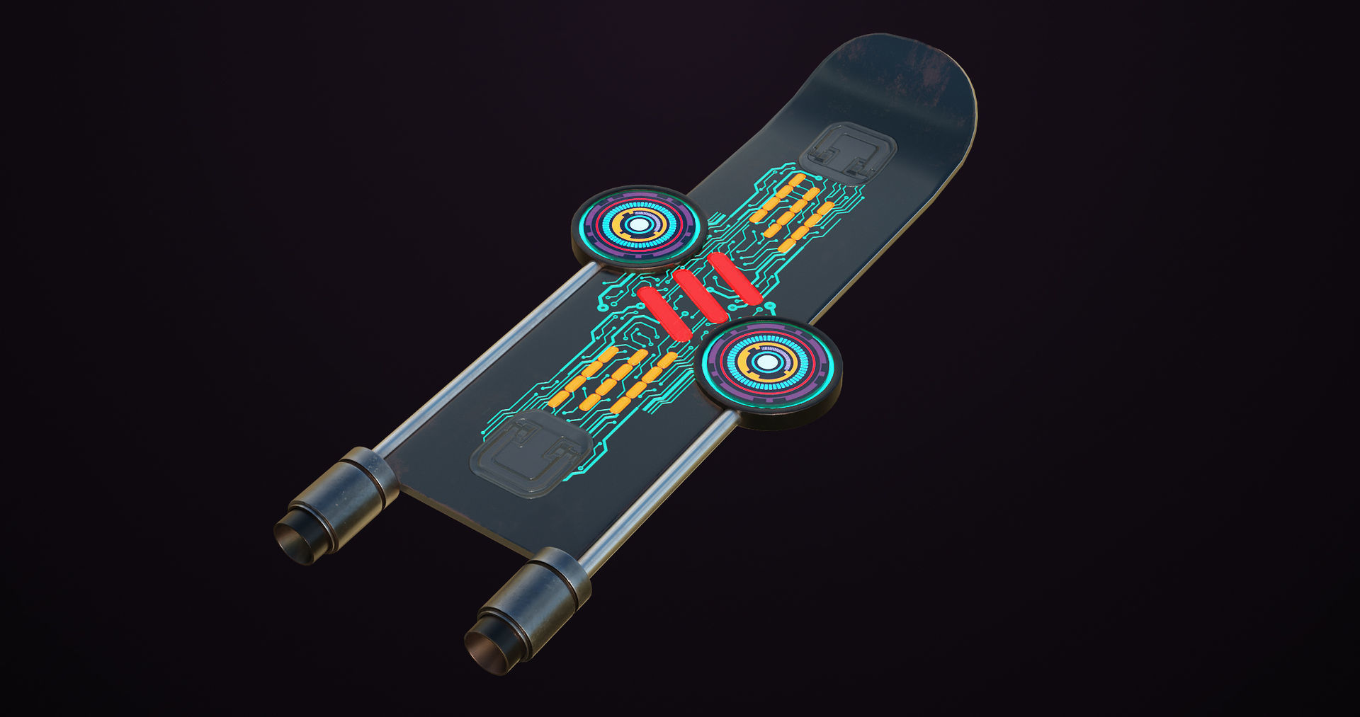 Sci Fi Hoverboard 9 All PBR Unity UE Textures Included Low-poly 3D model_9