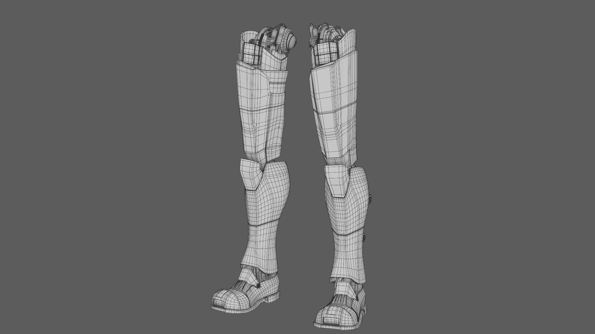 mechanical robot legs with cable and carvings 3D model 3D model_6