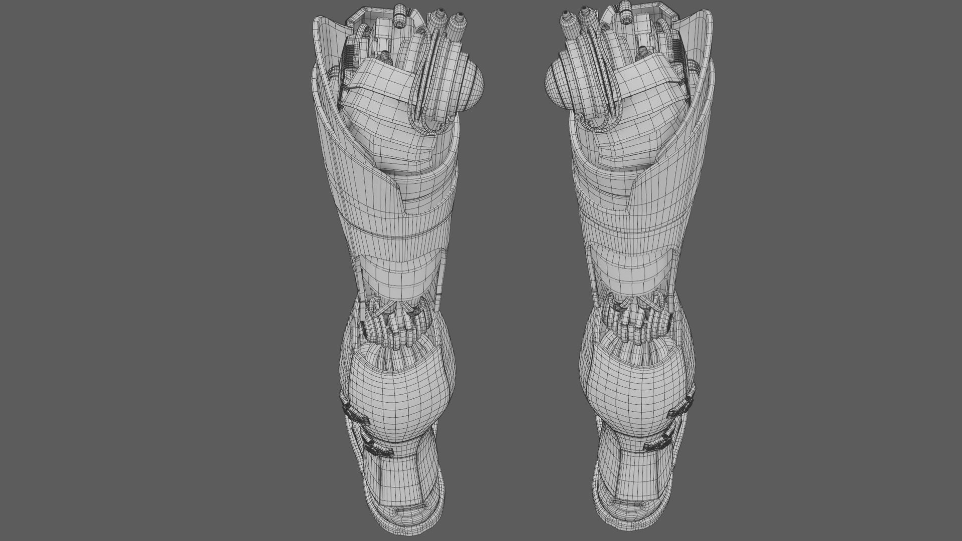 mechanical robot legs with cable and carvings 3D model 3D model_7