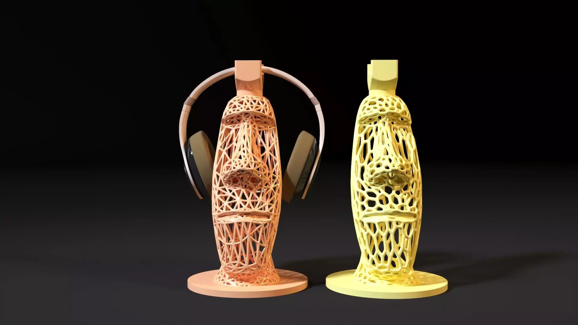 MOAIS Headphone stand 3D print model_0