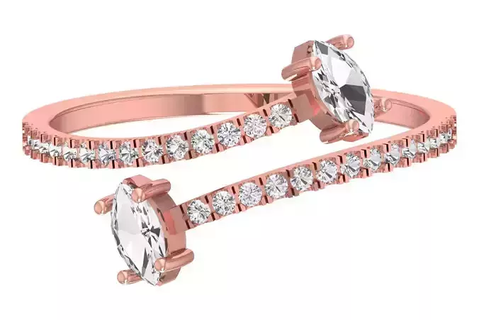 Solitaire Women Light Weight Marquise Stone Band Ring