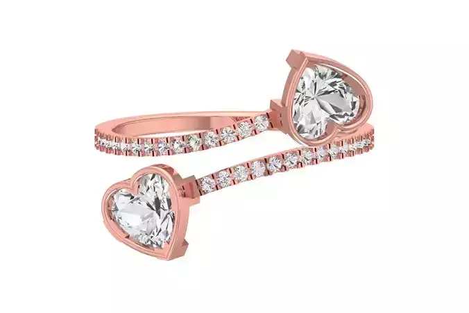 Solitaire Women Light Weight Heart Stone Band Ring