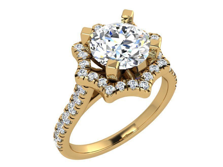 Beautiful flower diamond ring 3551 3D print model 3D print model_1