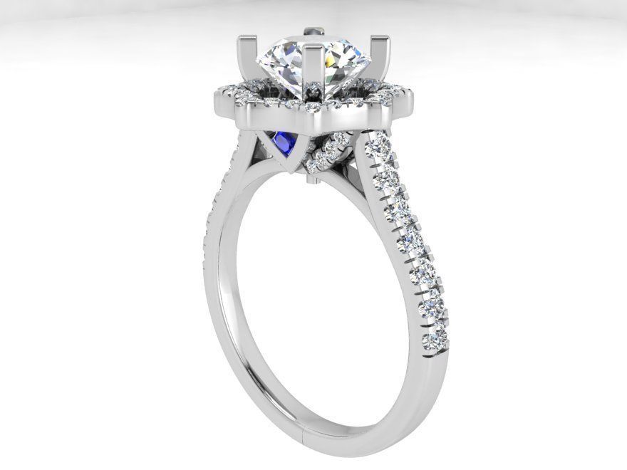 Beautiful flower diamond ring 3551 3D print model 3D print model_2
