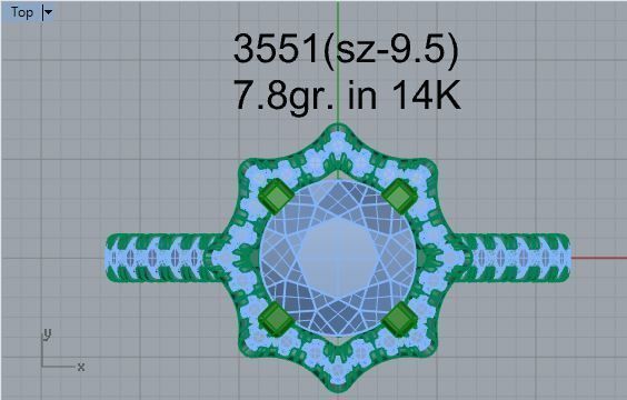 Beautiful flower diamond ring 3551 3D print model 3D print model_4