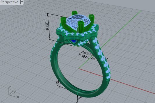 Beautiful flower diamond ring 3551 3D print model 3D print model_7