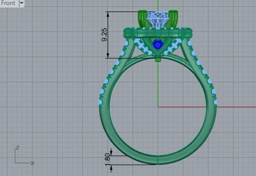Beautiful flower diamond ring 3551 3D print model 3D print model_5