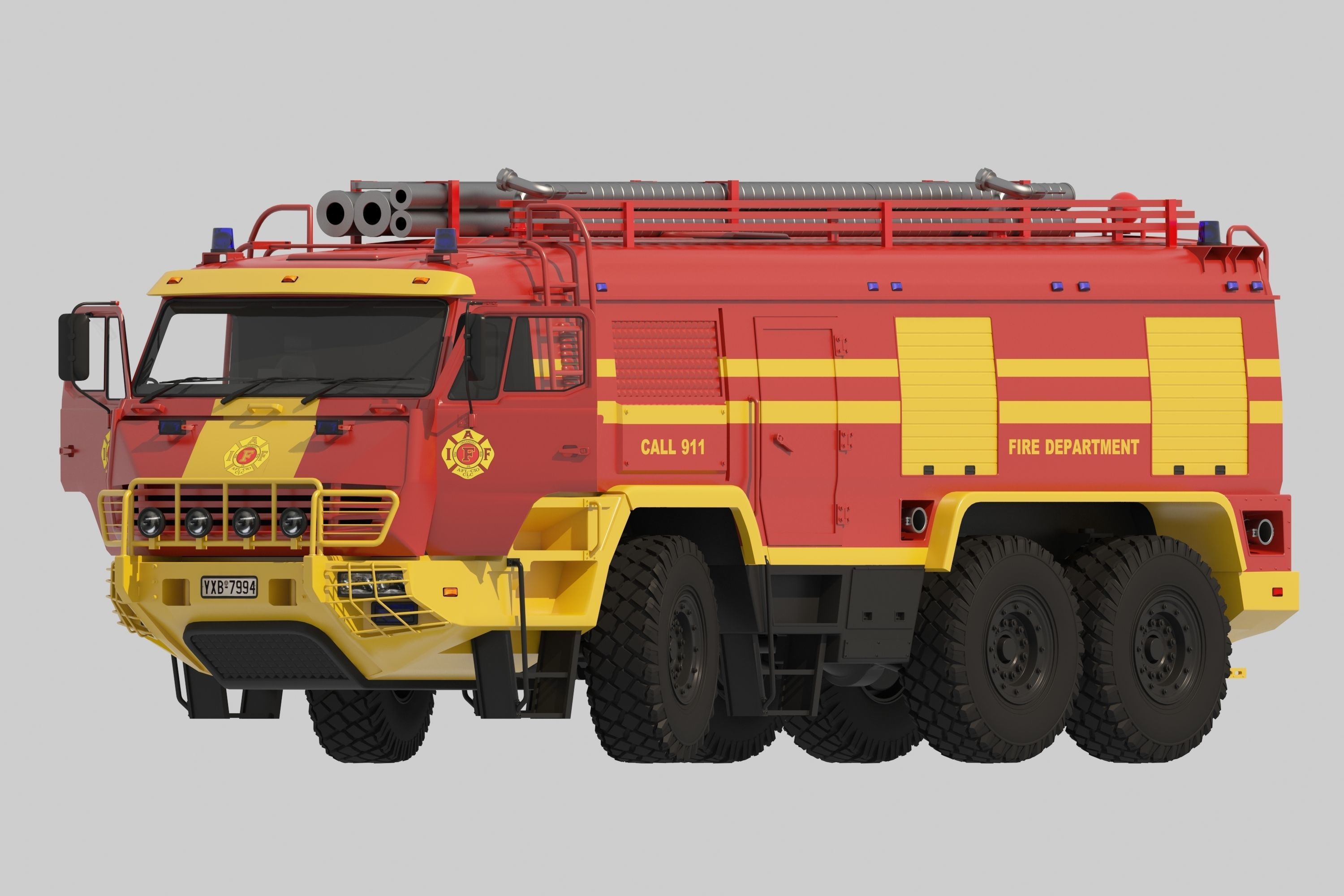 Firefighter vehicle 3D model_11