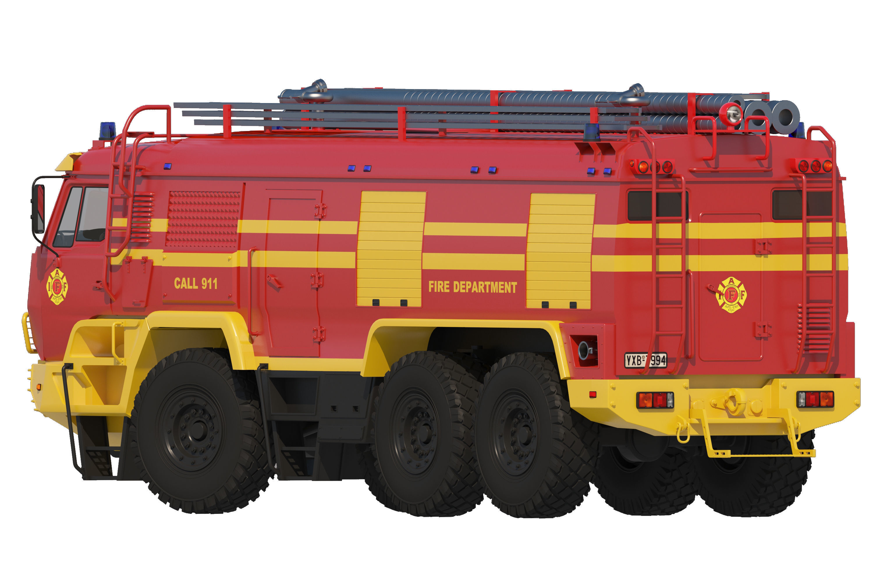 Firefighter vehicle 3D model_1