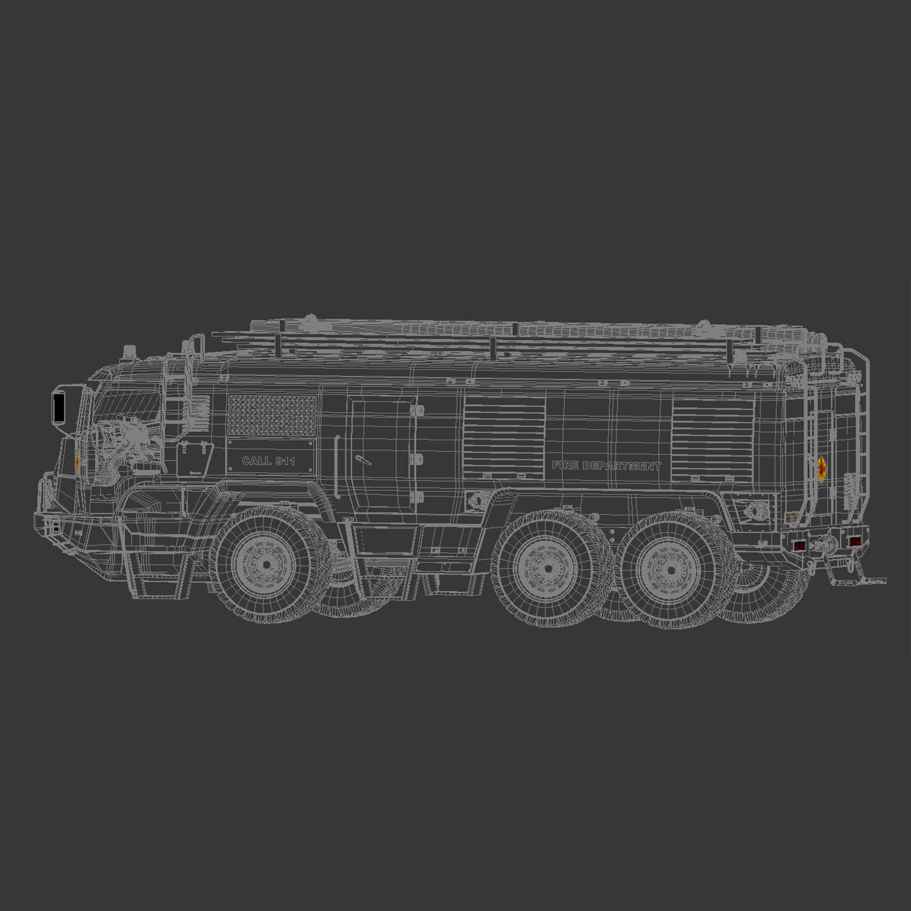 Firefighter vehicle 3D model_2