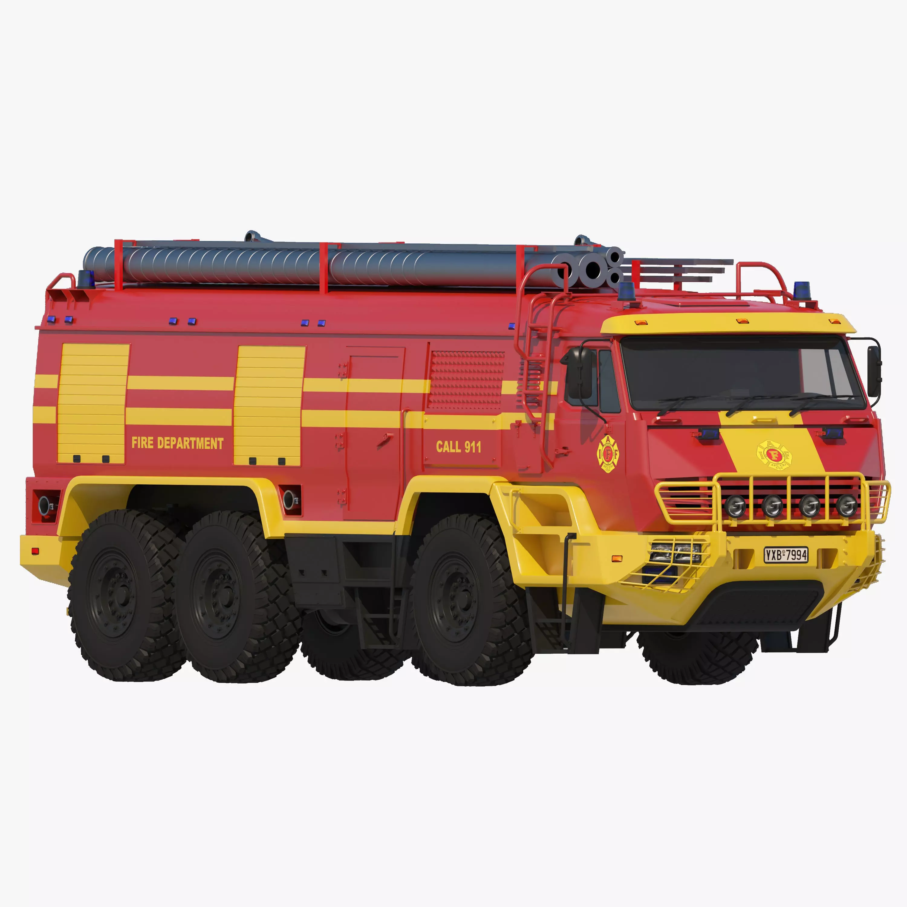 Firefighter vehicle 3D model_0