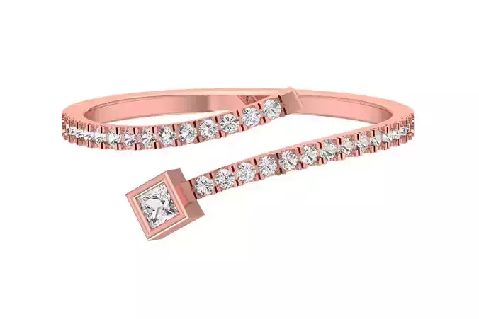 Solitaire Women Light Weight Princess Stone Band Ring