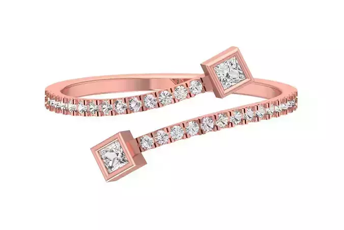 Solitaire Women Light Weight Princess Stone Band Ring