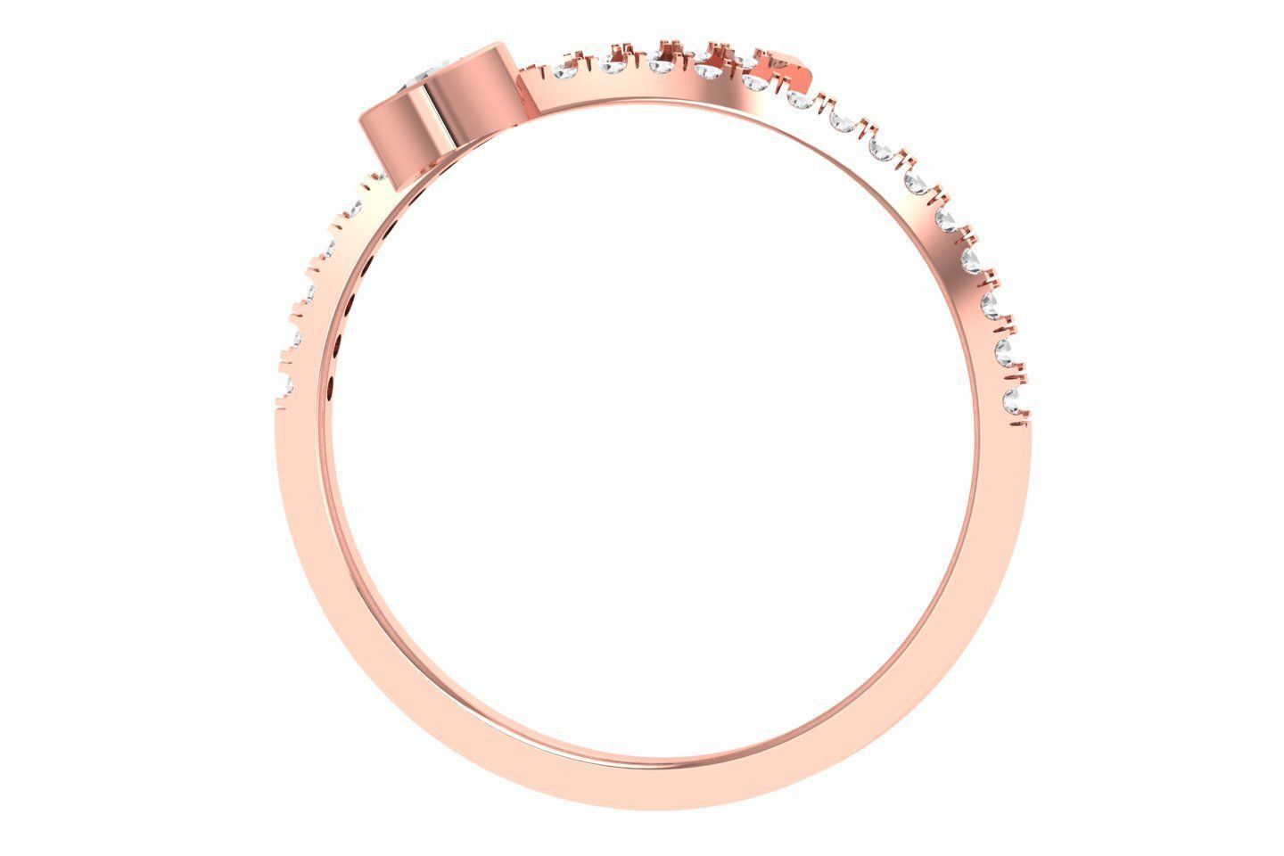 Solitaire Women Light Weight Band Ring 3D print model_1