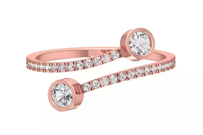 Solitaire Women Light Weight Band Ring